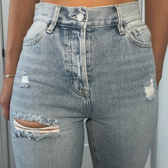 high waisted straight leg jeans - Picture 4 of 7